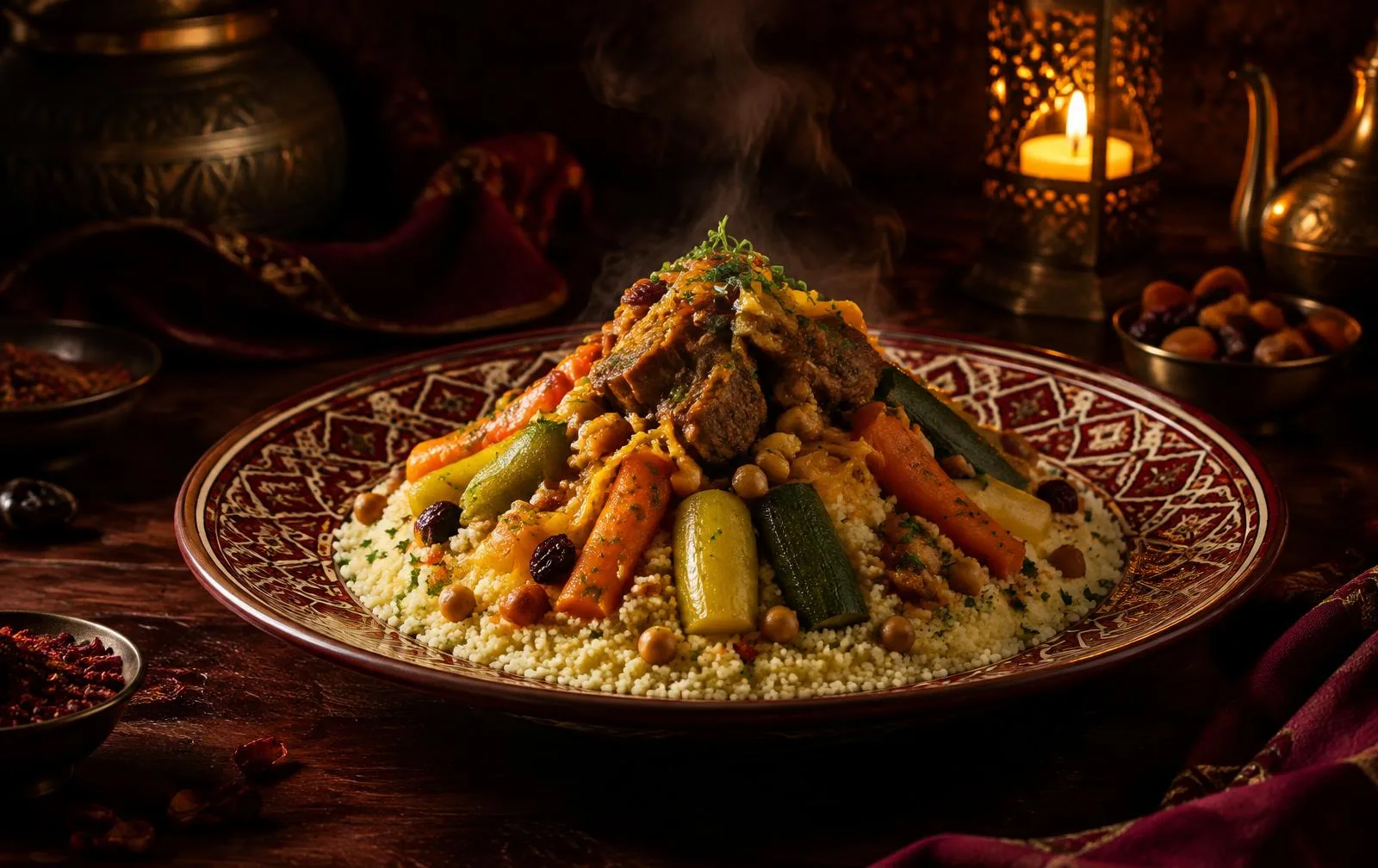 Couscous with slow-cooked vegetables